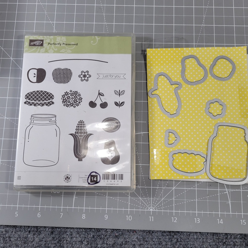 Stampin Up Perfectly Preserved Stamp Set and Cannery Set Framelits Dies 126692